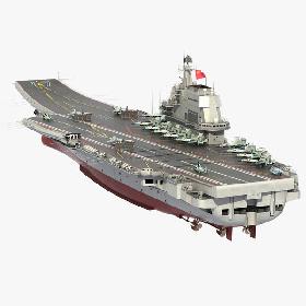 3D Chinese aircraft carrier CV-17 Shandong model